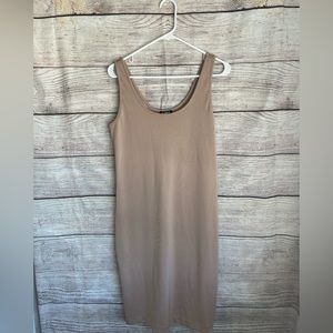 Express midi tan body con dress sz L